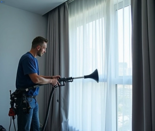 Professional residential curtain cleaning process equipment Matty Curtain Cleaning murarrie