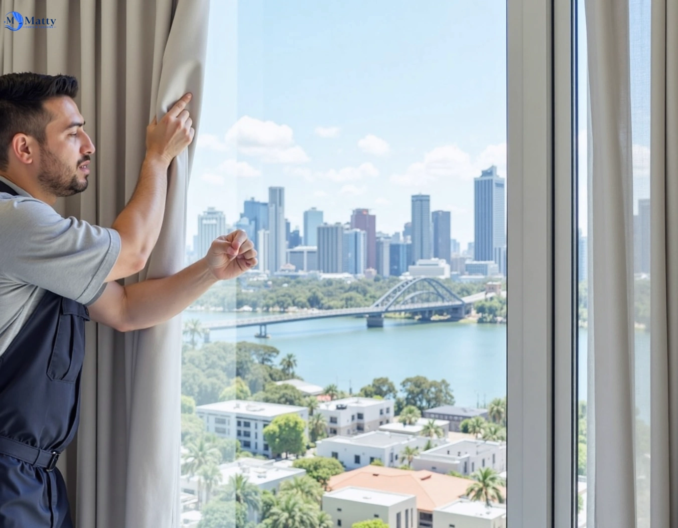 Professional curtain steam cleaning service murarrie QLD by Matty Curtain Cleaning